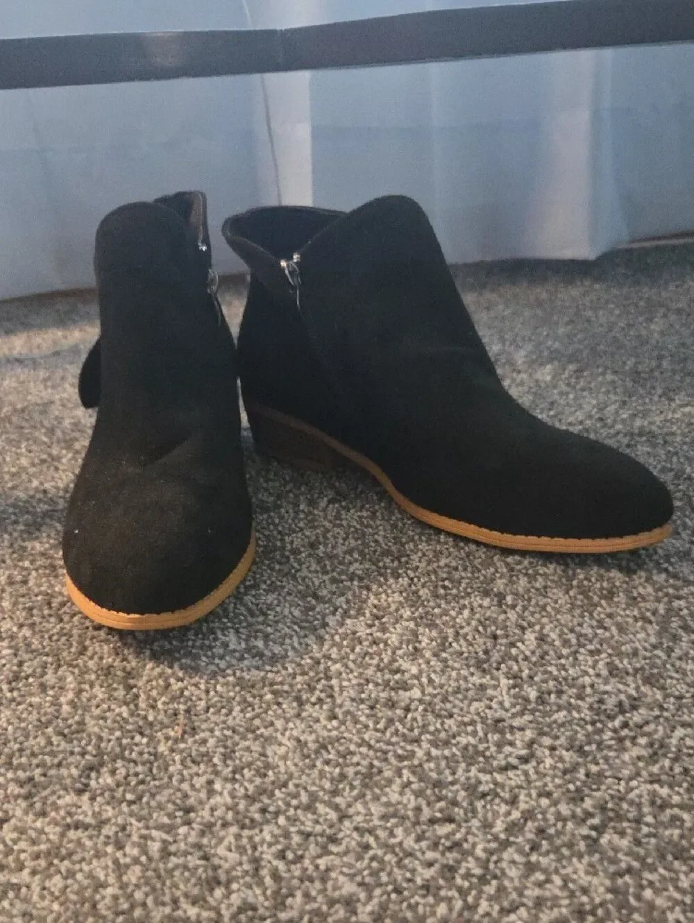 Black Suede Women's Ankle Bootie - Classic Slip-On Style